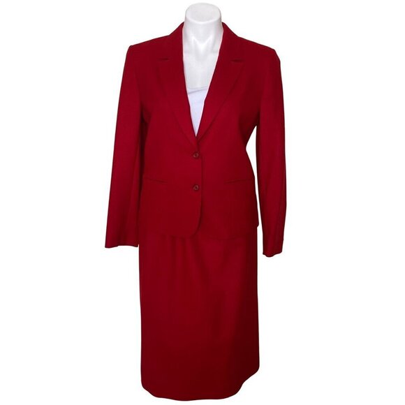 Pendleton Vintage Red 100% Virgin Wool Blazer, Long Sleeves Women's Size 12 - Picture 8 of 10